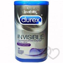 Durex Invisible Lubricated prezervatyvai 10 vnt. | SafeSex